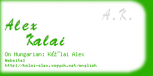 alex kalai business card
